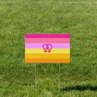 Lesbian Love (Dawn) Pride House Flag Sign