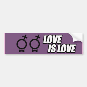 LESBIAN LOVE IS LOVE --.png Bumper Sticker