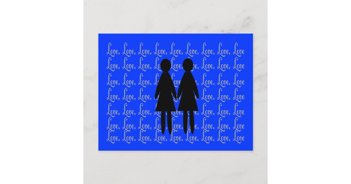Lesbian Love Silhouettes Postcard Zazzle 