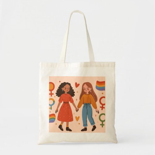 Lesbian love tote bag