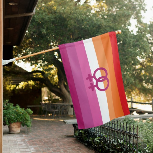 Lesbian Love (WLW) Pride House Flag (In SItu)