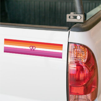 Lesbian Love (WLW) Pride House Flag Bumper Sticker