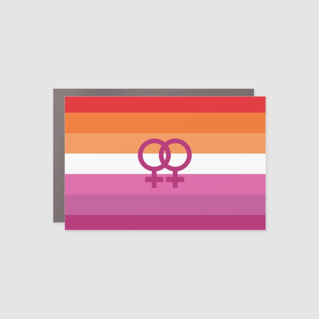 Lesbian Love (WLW) Pride House Flag Car Magnet (Front)