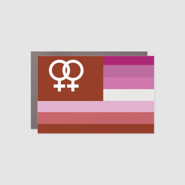 Lesbian Love (WLW) Pride House Flag Car Magnet (Front)