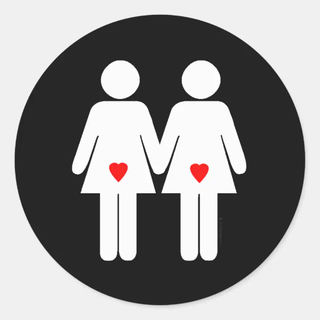 Lesbian Lovers Classic Round Sticker Zazzle