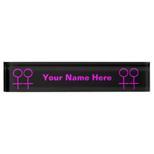 Lesbian Lovers Custom Desk Nameplate