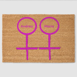 Lesbian Lovers Custom Fiber Doormat