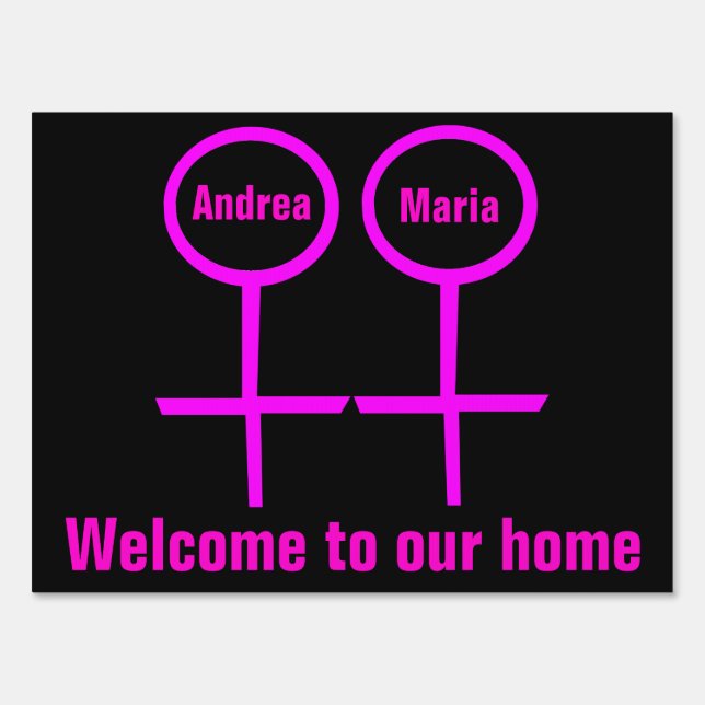 Lesbian Lovers Custom Sign (Front)