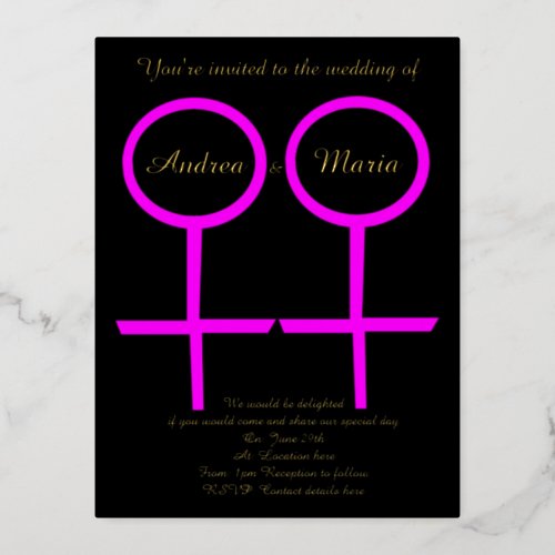 Lesbian Lovers Custom Wedding Invitation