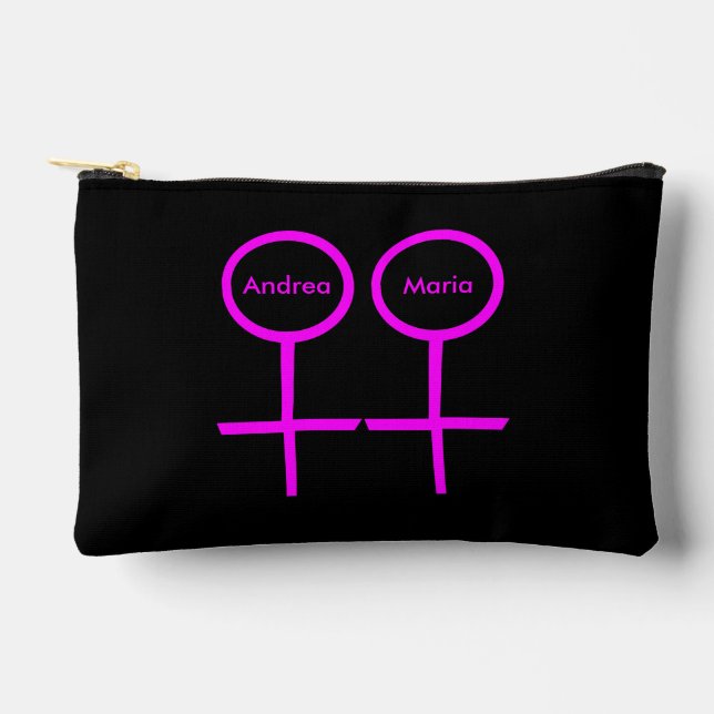Lesbian Lovers Customizable Accessory Pouch (Front)
