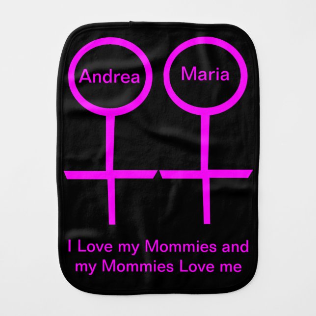 Lesbian LOvers Customizable Burp Cloth (Front)
