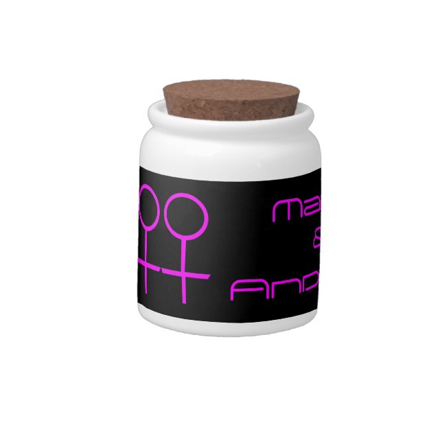 Lesbian Lovers Customizable Candy Jar (Left)