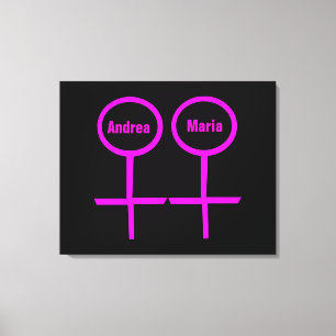 Lesbian Lovers Customizable Canvas Print