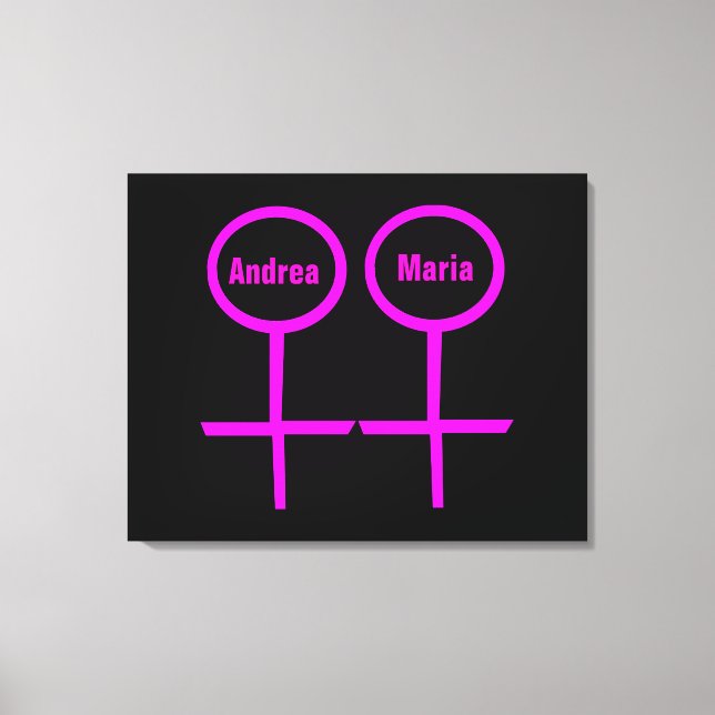 Lesbian Lovers Customizable Canvas Print (Front)