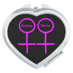 Lesbian Lovers Customizable Compact Mirror
