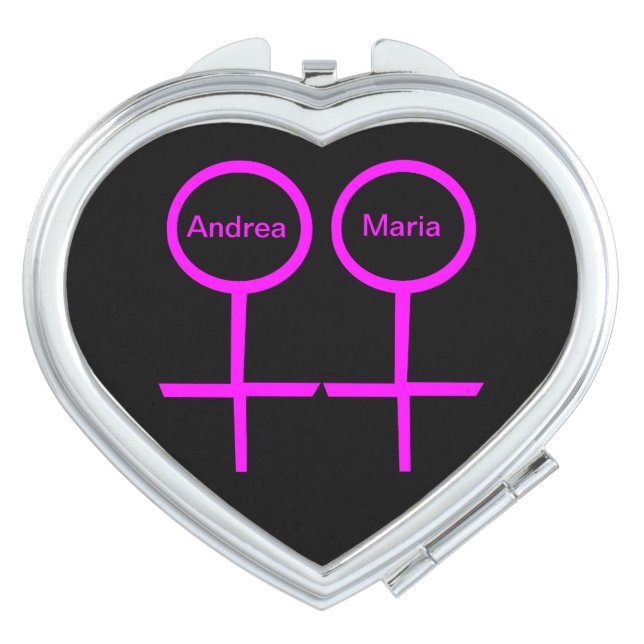 Lesbian Lovers Customizable Compact Mirror (Front)