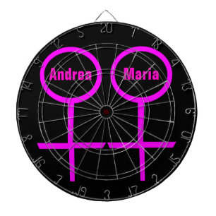 Lesbian Lovers Customizable Dartboard With Darts