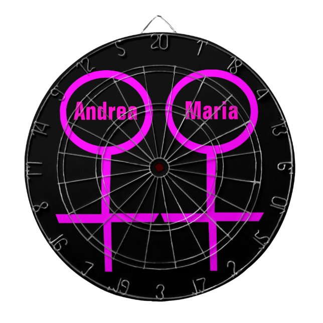 Lesbian Lovers Customizable Dartboard With Darts (Front)