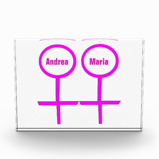 Lesbian Lovers Customizable Decoration Award (Front)