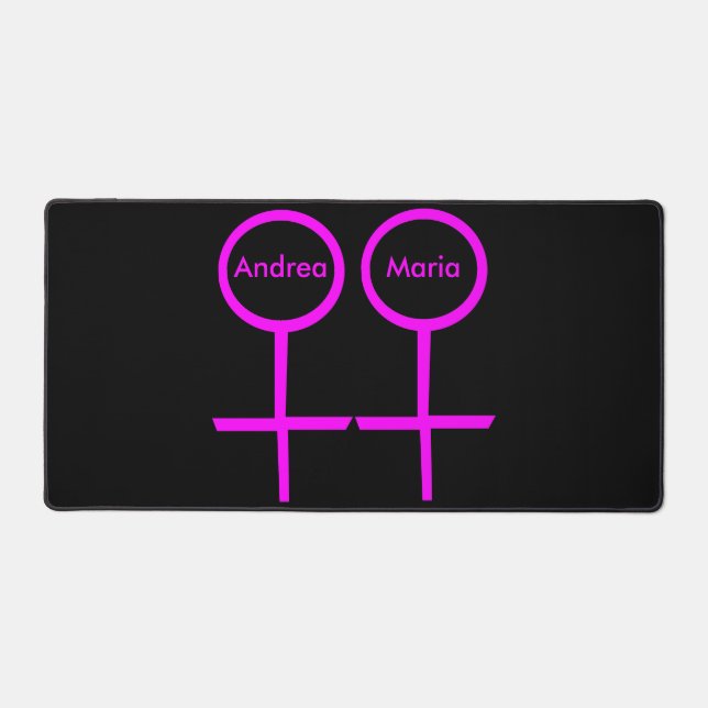 Lesbian Lovers Customizable Desk Mat (Front)