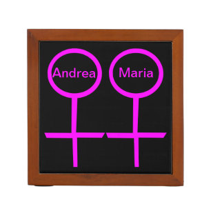 Lesbian Lovers Customizable Desk Tidy Pencil/Pen Holder