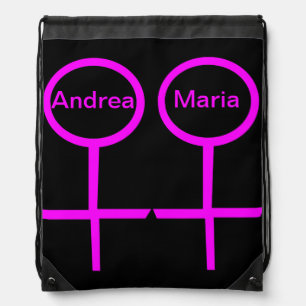 Lesbian LOvers Customizable Drawstring Backpack