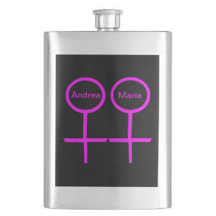 Lesbian Lovers Customizable Flask