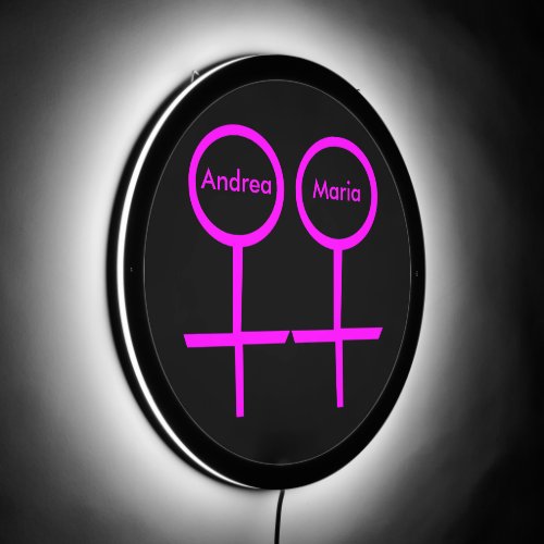 Lesbian Lovers Customizable LED Sign