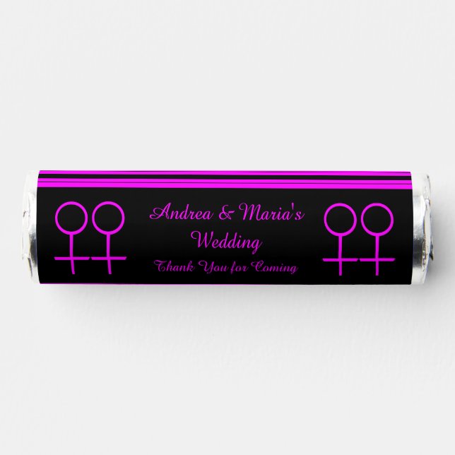 Lesbian Lovers Customizable Lesbian Wedding Breath Savers® Mints (Front)