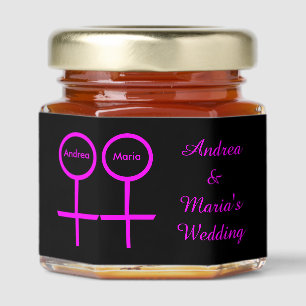 Lesbian Lovers Customizable Lesbian Wedding Honey Jar Favors