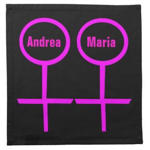 Lesbian Lovers Customizable Napkin