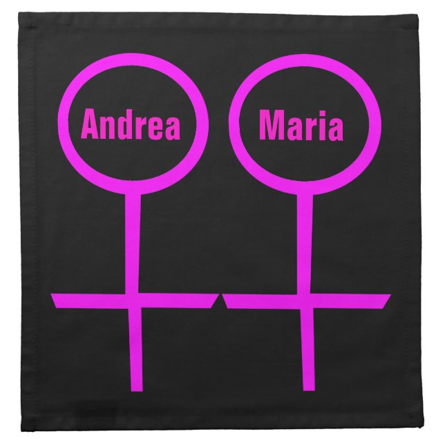 Lesbian Lovers Customizable Napkin (Front)