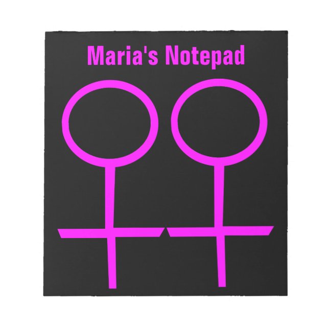 Lesbian Lovers Customizable Notepad (Front)