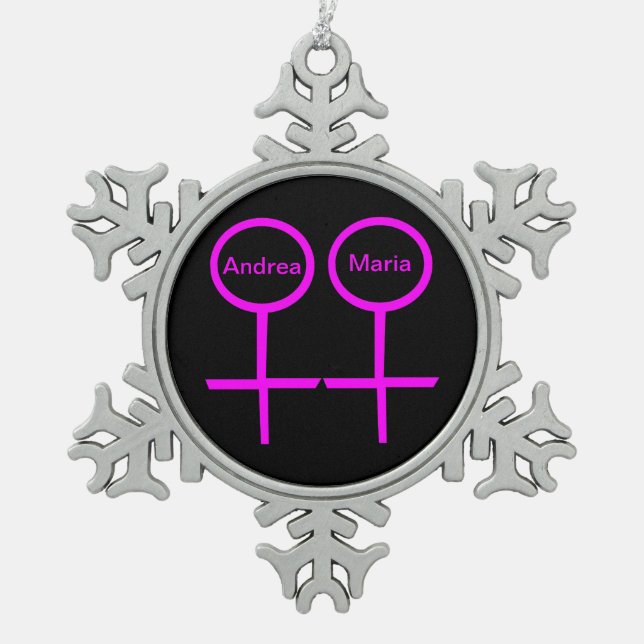 Lesbian Lovers Customizable Ornament (Front)