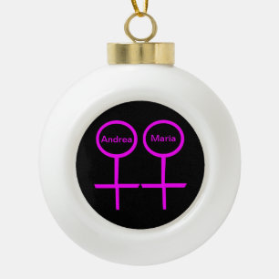 Lesbian Lovers Customizable Ornament