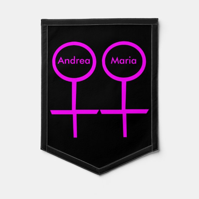 Lesbian Lovers Customizable Pennant (Front)