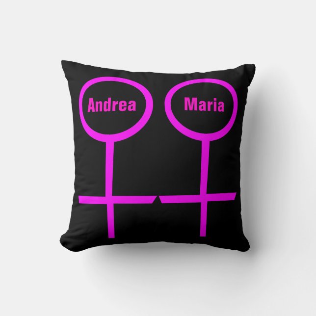 Lesbian Lovers Customizable Pillow (Front)