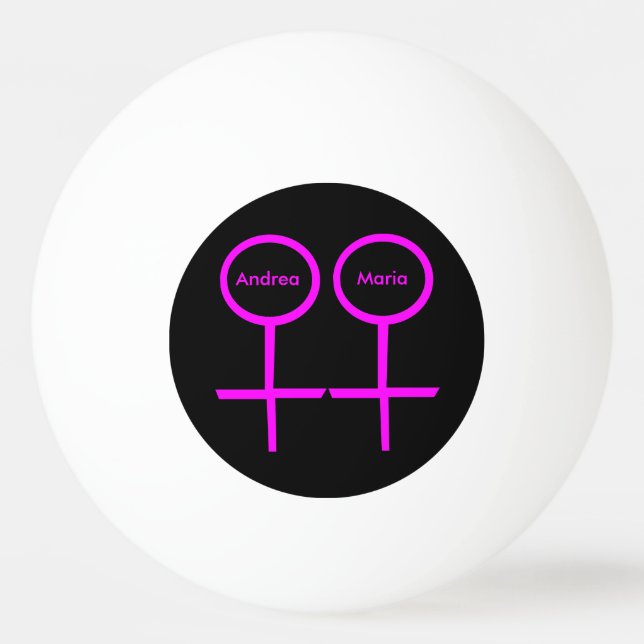 Lesbian Lovers Customizable Ping Pong Ball (Front)