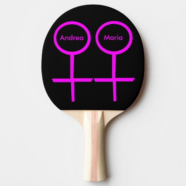 Lesbian Lovers Customizable Ping Pong Paddle (Front)