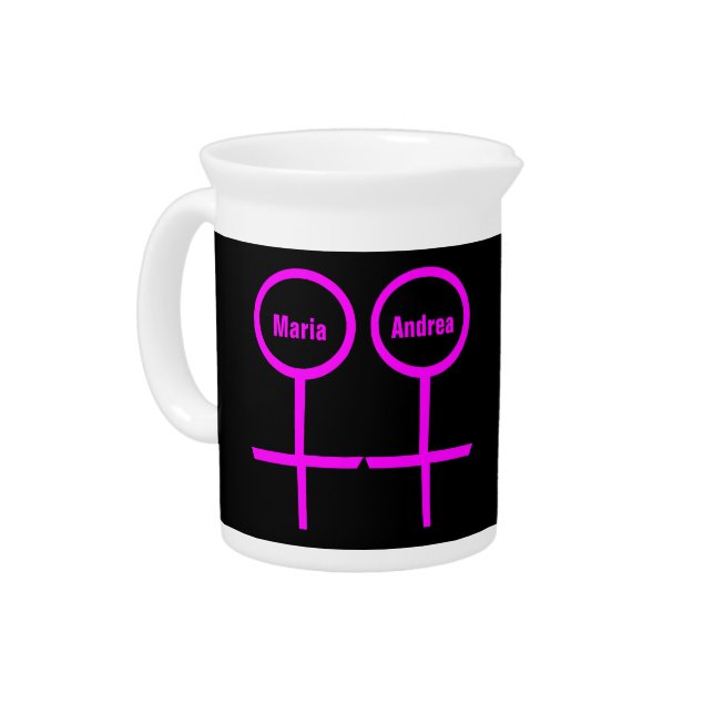 Lesbian Lovers Customizable Pitcher (Left)