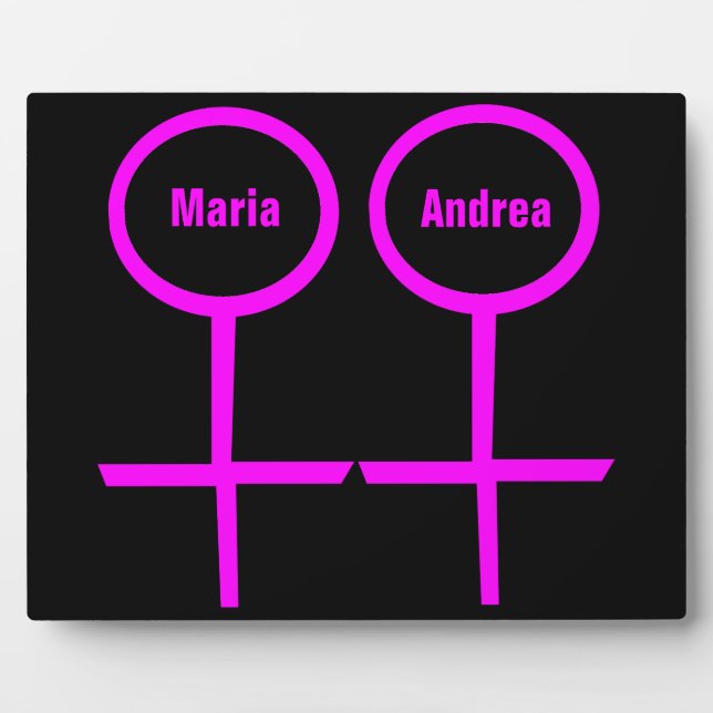 Lesbian Lovers Customizable Plaque (Front)