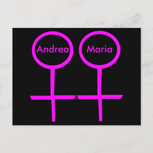 Lesbian Lovers Customizable Postcard (Front)