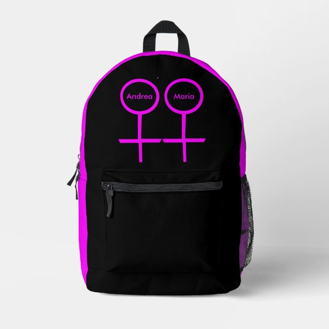 Lesbian Lovers Customizable Printed Backpack (Front)