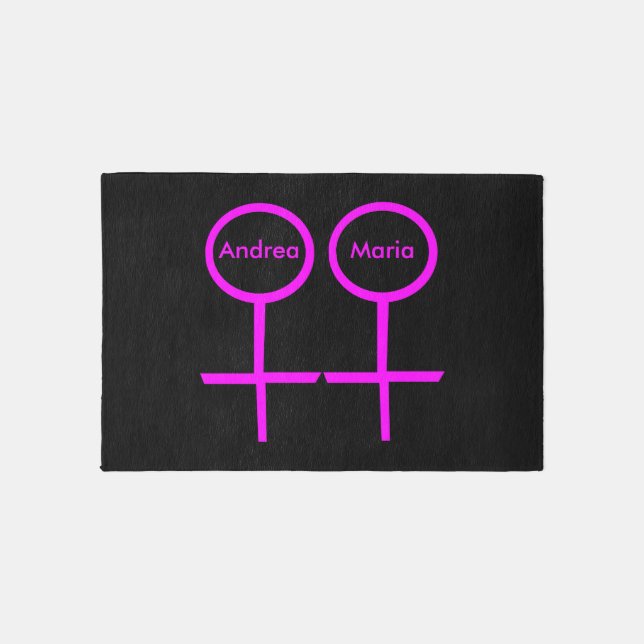 Lesbian Lovers Customizable Rug (Front)