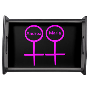 Lesbian Lovers Customizable Serving Tray