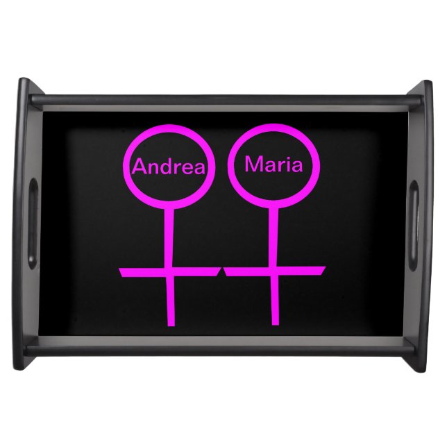 Lesbian Lovers Customizable Serving Tray (Front)