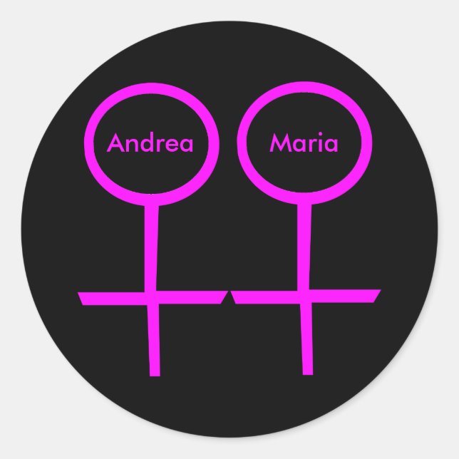 Lesbian lovers Customizable sticker (Front)