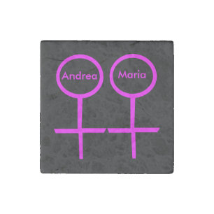 Lesbian Lovers Customizable Stone Magnet