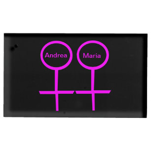 Lesbian Lovers Customizable Table Card Holder