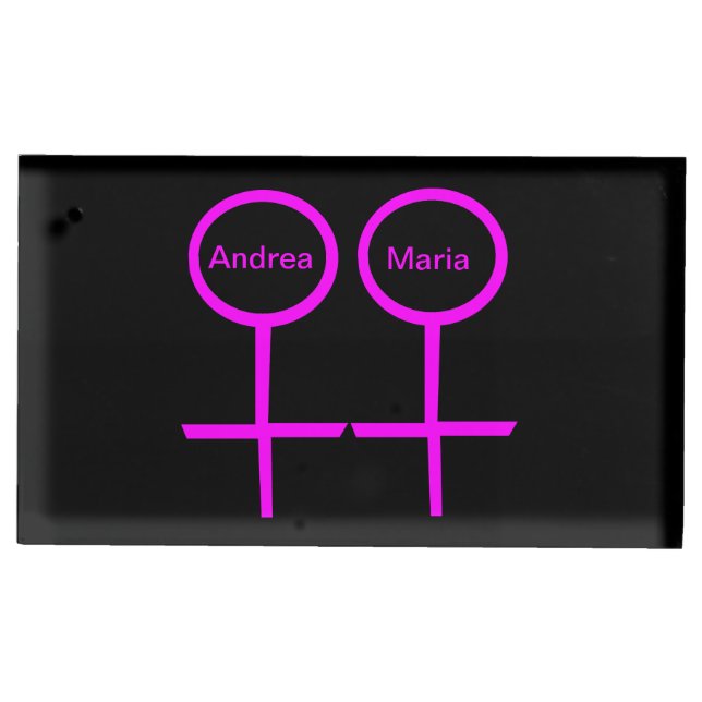 Lesbian Lovers Customizable Table Card Holder (Front)